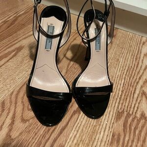 Prada Black Strappy Heels
